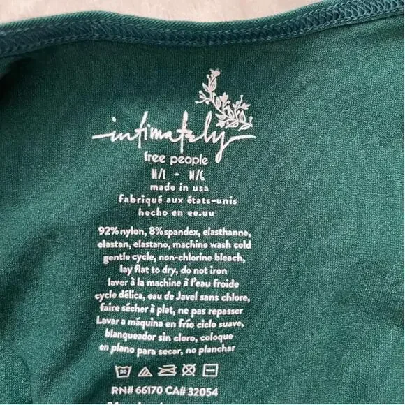 Free People Bodycon Split Neck Pullover Slim Mini Dress Green Women's Size M/L - Picture 5 of 5